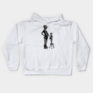 Pregnant mom with son Kids Hoodie